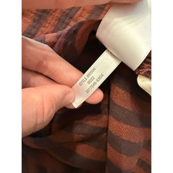 Madewell Rust Brown Plaid Cotton Flannel Oversized Button-up Shirt Small - Picture 5 of 5